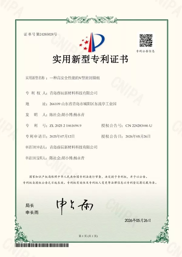 좋은 소식 | Ruichen New Materials, 실용신안 특허 2개 추가